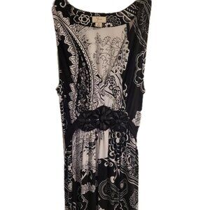 Long Dress Womens Size 14 Paisley Black and White Dress